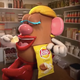Mrs. Potato Head eating Lays chips in commercial
